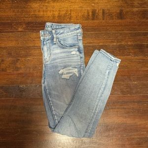 American Eagle Light Wash Ripped Jeans